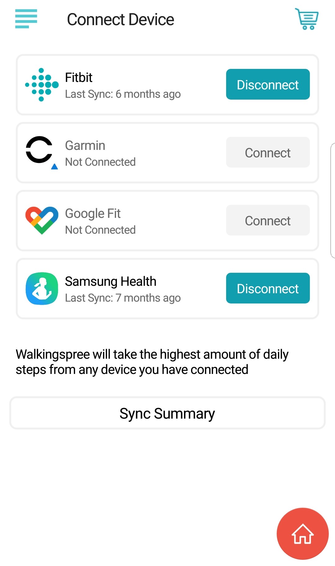 Samsung health and google fit online sync